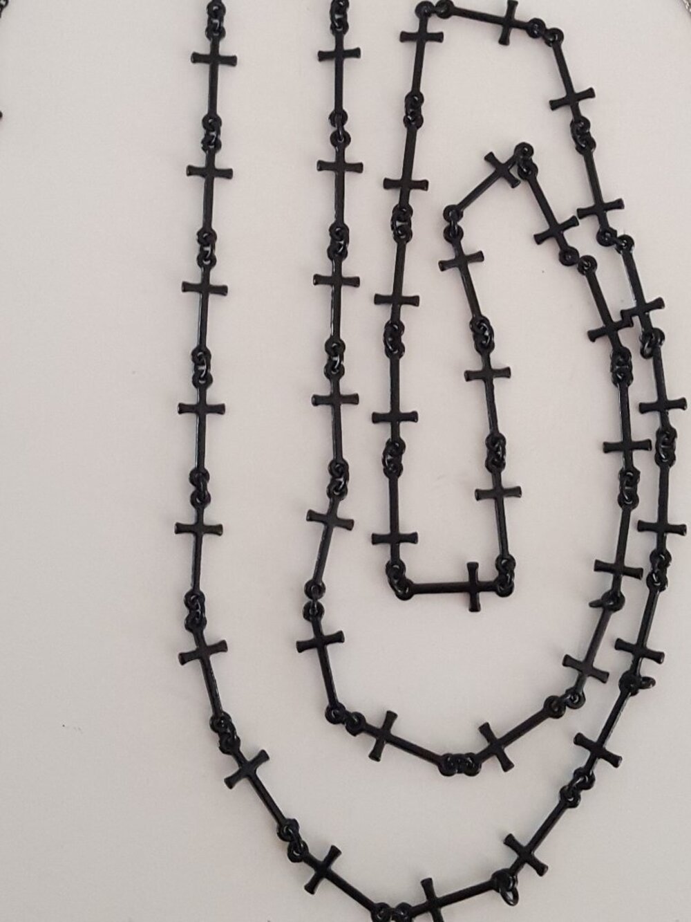 Black Metal Cross Necklace